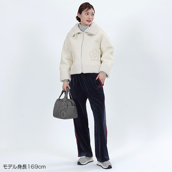 ベロアジャージライン パンツ（ネイビー）