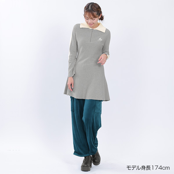 KANGOL×MQ ニット ワンピース(グレー)