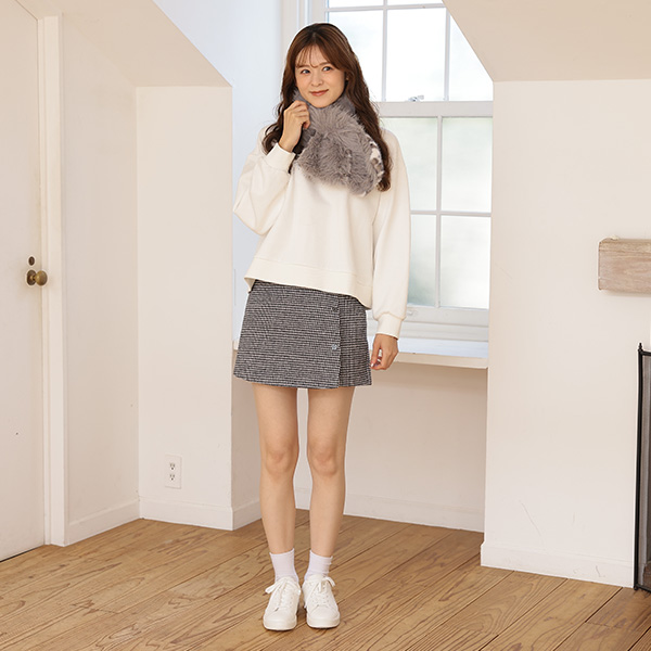 エコロングファー マフラー(グレー)