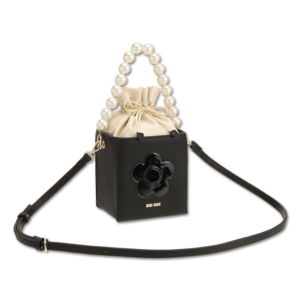 MARY QUANT パールデコレーションデイジー3ショルダー ブラック MARY QUANT（マリークワント）の「パールデコレーションデイジー