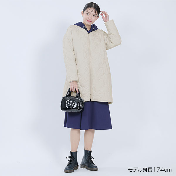 デイジーキルトパデットロング ブルゾン（アイボリー）