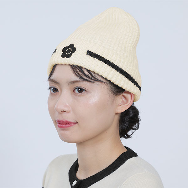 デイジーエンブロニット キャップ（アイボリー）