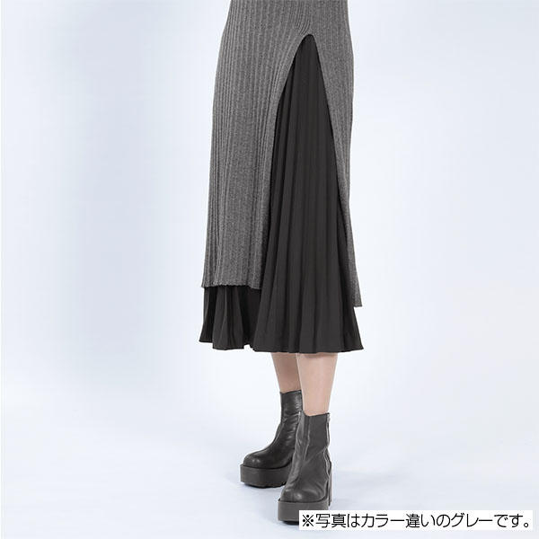 ワンポイントロングスリット ワンピース（グリーン）