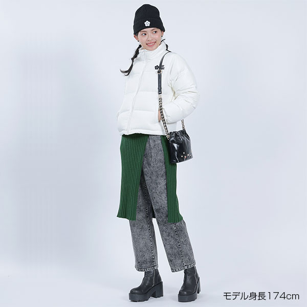 ワンポイントロングスリット ワンピース（グリーン）