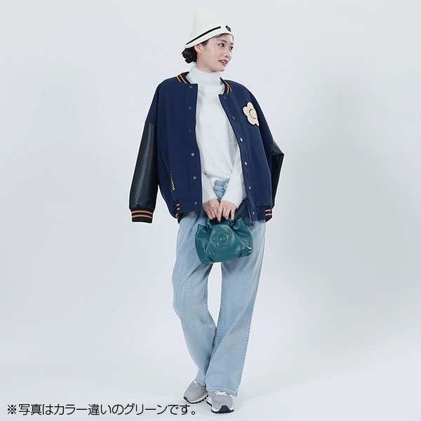 ブレードハンドルデイジーパッチ 2WAYミニトート（アイボリー）