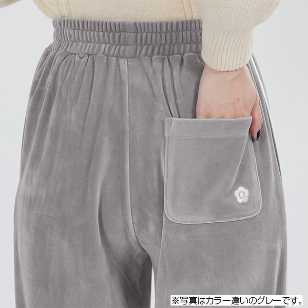 ベロアジャージライン パンツ（ブラック）