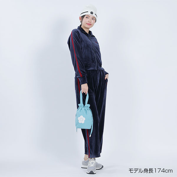 ベロアジャージライン パンツ（ネイビー）