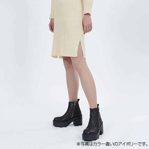 フリンジニット ワンピース（グレー）
