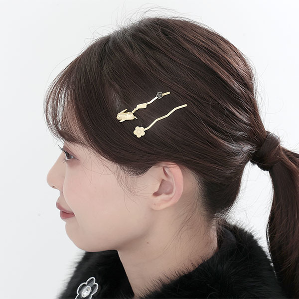 ピカチュウ ヘアピンセット（ゴールド）