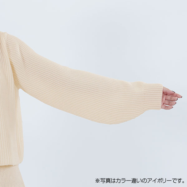 畦編みデイジーニット プルオーバー（ネイビー）