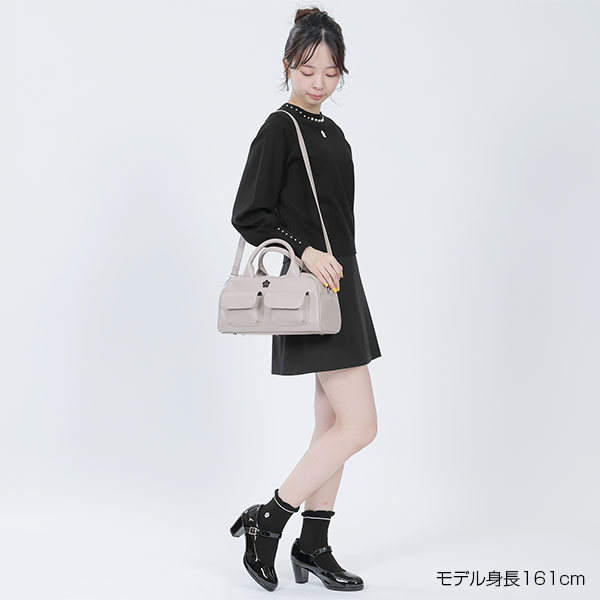 ロングリブパール ニット（ブラック）