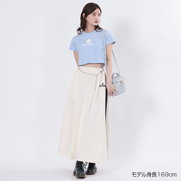 シンプルデイジーロゴクロップド Tシャツ（ブルー）