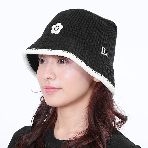 NEW ERA(R) × MARY QUANTニットバケット ハット（ブラック）