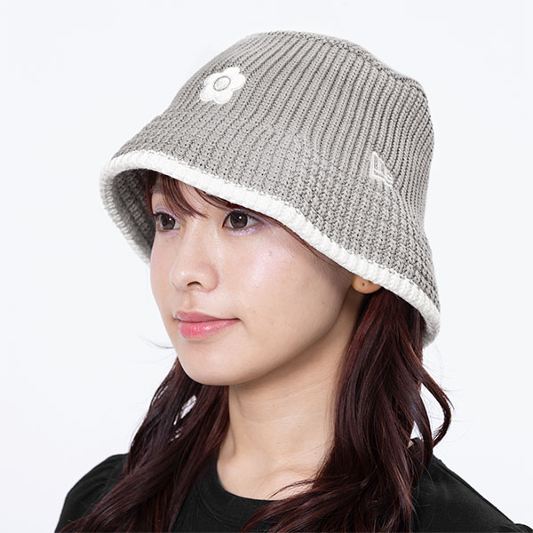 NEW ERA(R) × MARY QUANTニットバケット ハット（グレー）