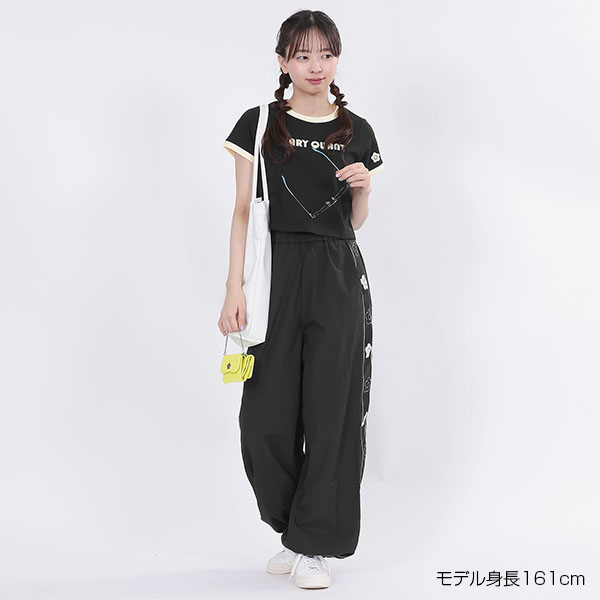 レトロロゴアップリケミニ Tシャツ（ブラック）