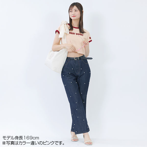 レトロロゴアップリケミニ Tシャツ（アイボリー）