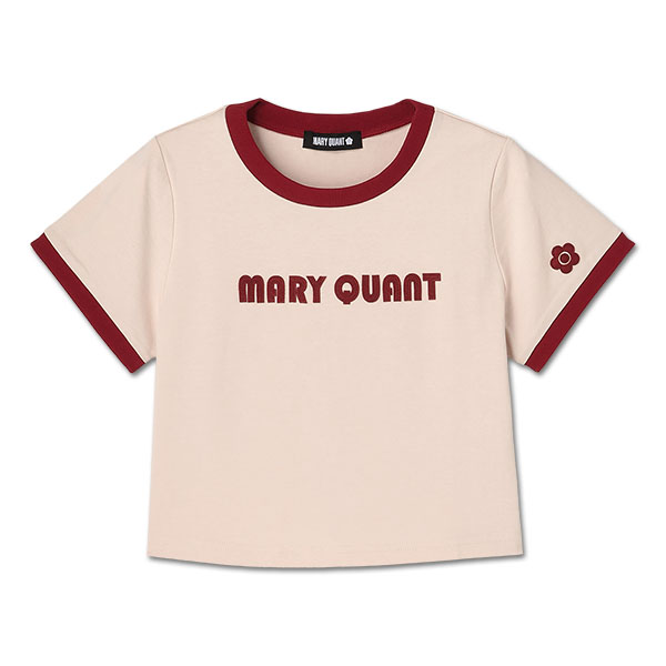レトロロゴアップリケミニ Tシャツ（ピンク）