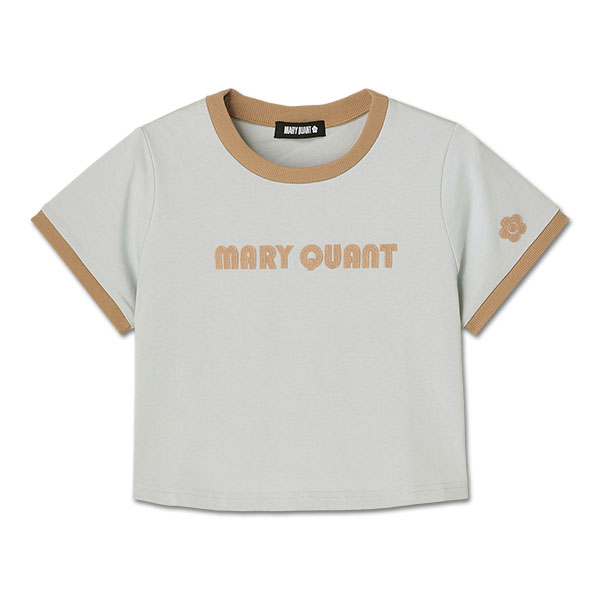レトロロゴアップリケミニ Tシャツ（ブルー）