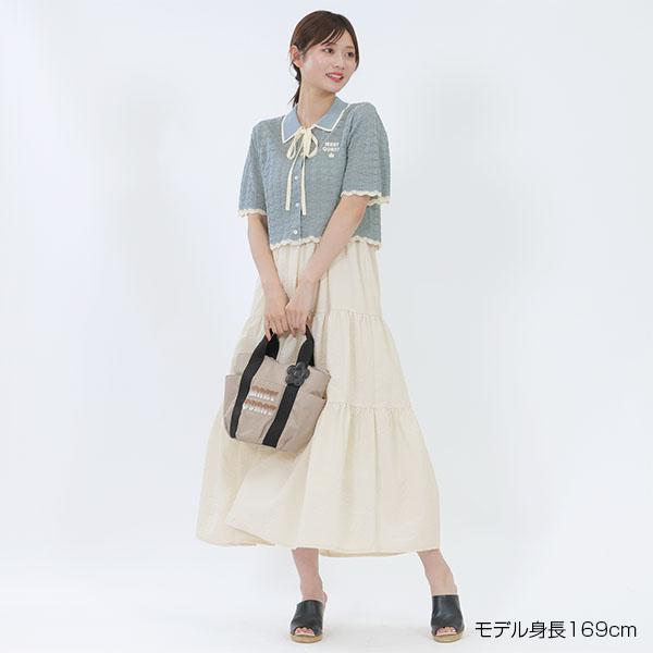 レトロロゴクロッシェポロ カーディガン（ブルー）