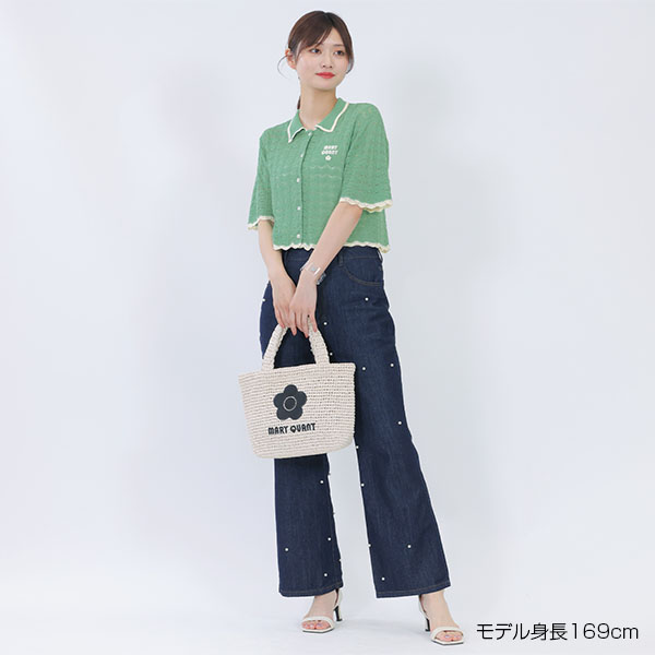 レトロロゴクロッシェポロ カーディガン（グリーン）