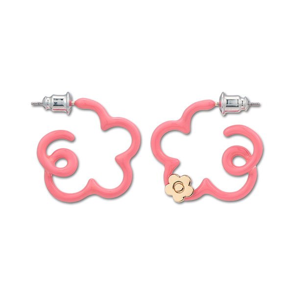 ドローイングデイジー ピアス（ピンク）