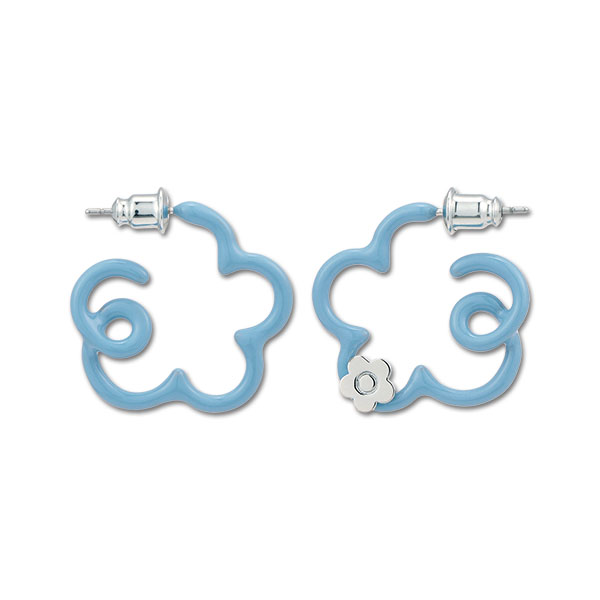 ドローイングデイジー ピアス（ブルー）