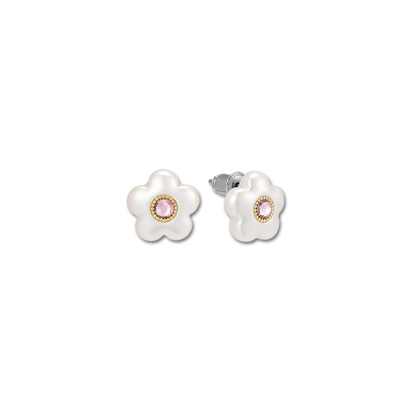 デイジーシェイプドパール ピアス（ピンク）