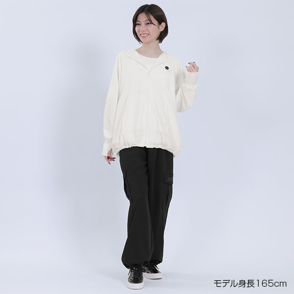 撥水UVジップ パーカ（ホワイト）