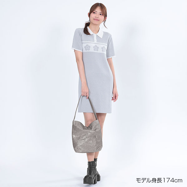 ポロニット ワンピース（グレー）