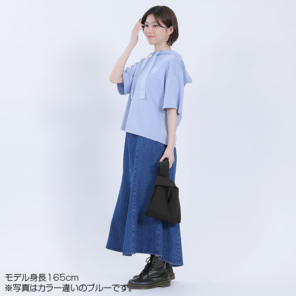 バックロゴ半袖 パーカ（ブラック）