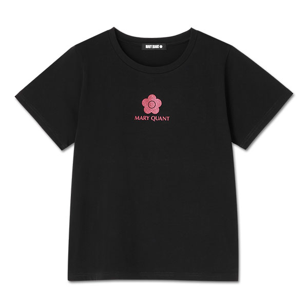 ピンクグリッターロゴ Tシャツ（ブラック）