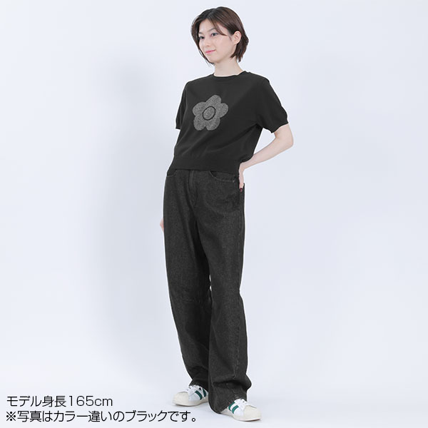 ラメデイジーニット プルオーバー（コーラルピンク）
