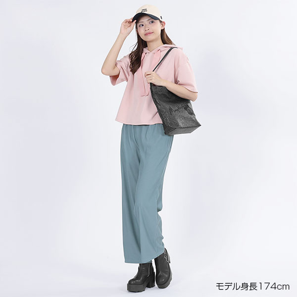 リブワイド パンツ（ブルー）