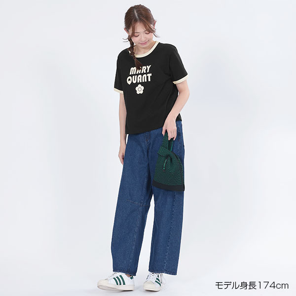 レトロロゴリンガーデイジー Tシャツ（ブラック）