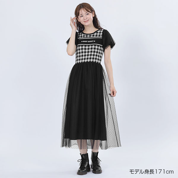 レトロロゴライン ワンピース（チェック）