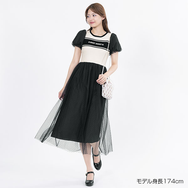 レトロロゴライン ワンピース（ホワイト）