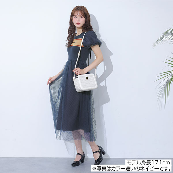 レトロロゴライン ワンピース（ホワイト）