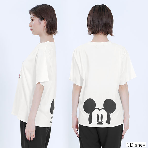 ミッキーマウスデザイン Tシャツ（ホワイト）