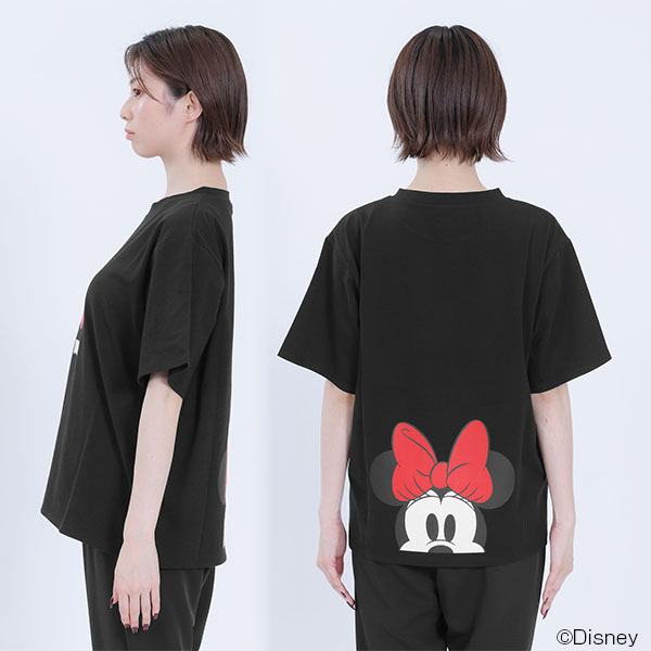 ミニーマウスデザイン Tシャツ（ブラック）