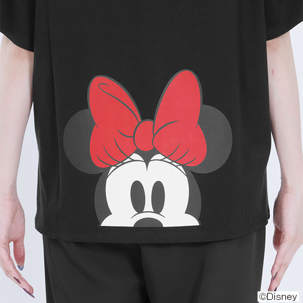 ミニーマウスデザイン Tシャツ（ブラック）