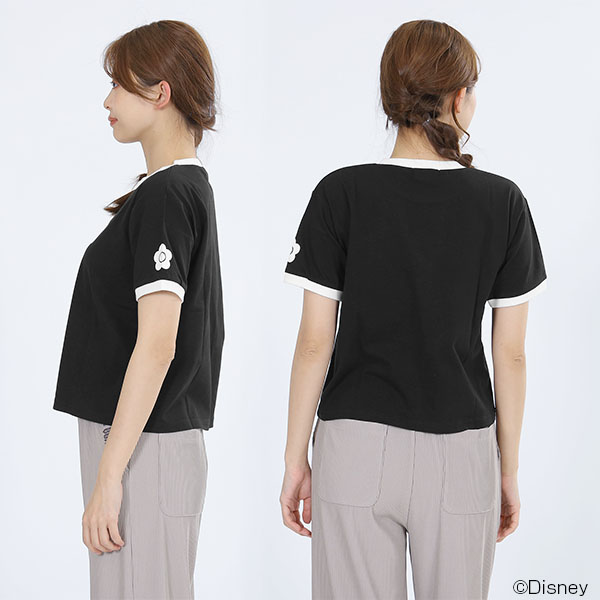 ミニーマウスアイコンデザイン Tシャツ（ブラック）