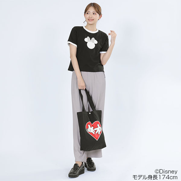 ミニーマウスアイコンデザイン Tシャツ（ブラック）