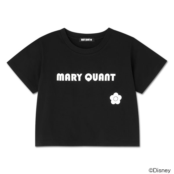 ミニーマウスデザインレトロロゴ Tシャツ（ブラック）