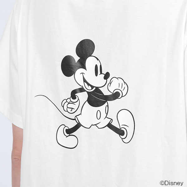 ミッキーマウスバックプリントデザイン Tシャツ（ホワイト）