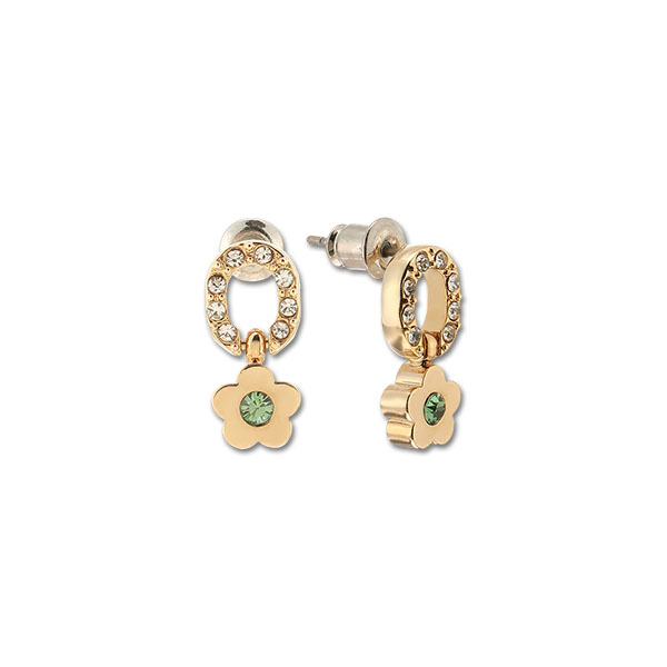 アクセントカラービジュー ピアス（ゴールド）