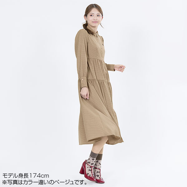シャツリボン ワンピース（ブラック）
