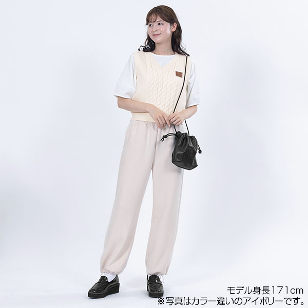 ケーブルベスト プルオーバー（レッド）