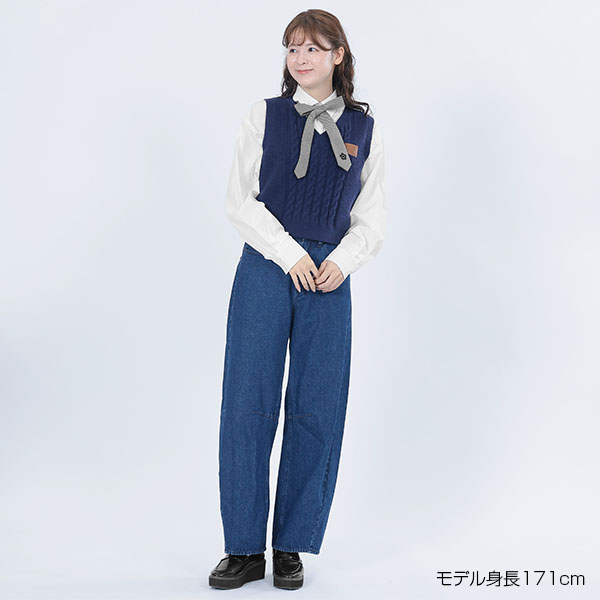 ケーブルベスト プルオーバー（ネイビー）