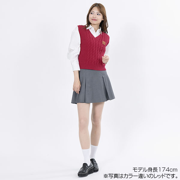 ケーブルベスト プルオーバー（ネイビー）