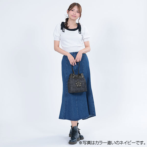 デニムプリーツ 2WAYショルダー（ブラック）